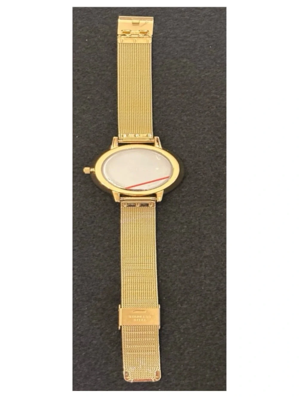 NWOT** Anthropologie BREDA Joule Mesh Watch In Gold  **Needs Battery